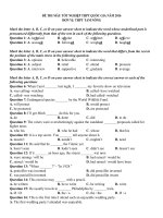 bộ đề thi thử THPT quốc gia 2016 môn anh có đáp án