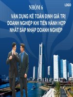 Thuyết trình vận dụng kế toán định giá trị doanh nghiệp khi tiến hành hợp nhất sáp nhập doanh nghiệp 