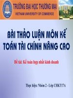 Thuyết trình môn kế toán tài chính nâng cao kế toán hợp nhất kinh doanh 