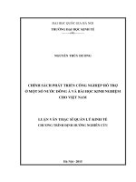 Chính sách phát triển công nghiệp hỗ trợ ở một số nước đông á và bài học kinh nghiệm cho việt nam