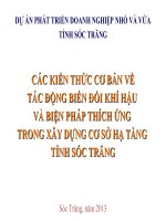 Các kiến thức cơ bản về tác động biến đổi khí hậu và biện pháp thích ứng trong xây dựng cơ sở hạ tầng tỉnh sóc trăng 