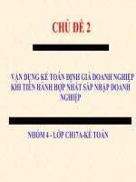 Vận dụng kế toán định giá doanh nghiệp khi tiến hành hợp nhất sáp nhập doanh nghiệp 