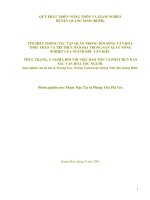 TÌM HIỂU PHONG TỤC TẬP QUÁN TRONG ĐỜI SỐNG VĂN HÓA TINH THẦN VÀ TRI THỨC BẢN ĐỊA TRONG SẢN XUẤT NÔNG NGHIỆP CỦA NGƯỜI BRU VÂN KIỀU