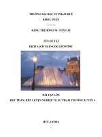 BÀI TẬP LỚN HỌC PHẦN: RÈN LUYỆN NGHIỆP VỤ SƯPHẠMTHƯỜNG XUYÊN 3