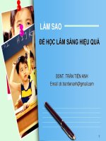 Để học lâm sàng hiệu quả (bác sĩ nội trú  trần tiến anh) 