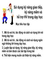 Sử dụng kỹ năng giao tiếp kỹ năng mềm và hỗ trợ học viên trong dạy học 