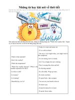 Những từ Tiếng Anh hay khi nói về thời tiết