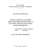 đánh giá hiệu quả tài chính trong hoạt động kinh doanh của ngân hàng thương mại cổ phần sài gòn thương tín