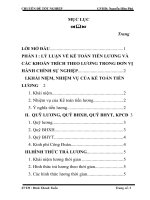 KẾ TOÁN TIỀN LƯƠNG và các KHOẢN TRÍCH THEO LƯƠNG TRONG đơn vị HÀNH CHÍNH sự NGHIỆP