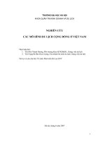 NGHIÊN CỨU CÁC MÔ HÌNH DU LỊCH CỘNG ĐỒNG Ở VIỆT NAM