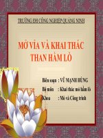 mở vỉa và khai thác than hầm lò đại học công nghiệp quảng ninh
