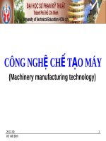 Bài Giảng Công Nghệ Chế Tạo Máy – ĐH Sư Phạm Kỹ Thuật HCM