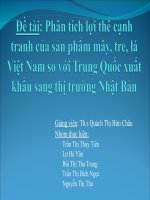 Thuyết trình phân tích lợi thế cạnh tranh của sản phẩm mây tre đan việt nam so với trung quốc xuất khẩu sang thị trường nhật bản 