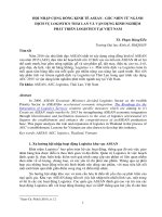 HỘI NHẬP CỘNG ĐỒNG KINH TẾ ASEAN - GÓC NHÌN TỪ NGÀNH DỊCH VỤ LOGISTICS THÁI LAN VÀ VẬN DỤNG KINH NGHIỆM PHÁT TRIỂN LOGISTICS TẠI VIỆT NAM