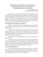 MỘT SỐ KẾT QUẢ NGHIÊN CỨU TRONG LĨNH VỰC THỦY LỢI PHỤC VỤ TÁI CƠ CẤU NGÀNH CỦA VIỆN KHOA HỌC THỦY LỢI VIỆT NAM