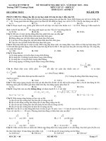 Đề và đáp án kiểm tra học kì 1 môn vật lý 12 năm 2016 trường THPT TRƯỜNG CHINH 