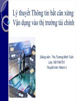 Thuyết trình lý thuyết thông tin bất cân xứng vận dụng vào thị trường tài chính 