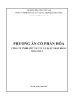 PHƯƠNG ÁN CỔ PHẦN HÓA CÔNG TY TNHH MTV VẬT TƢ VÀ XUẤT NHẬP KHẨU HÓA CHẤT