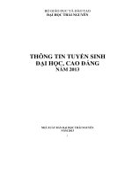 THÔNG TIN TUYỂN SINH ĐẠI HỌC, CAO ĐẲNG NĂM 2013