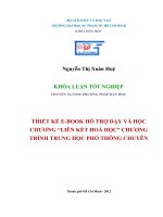THIẾT KẾ E-BOOK HỖ TRỢ DẠY VÀ HỌC CHƯƠNG “LIÊN KẾT HOÁ HỌC” CHƯƠNG TRÌNH TRUNG HỌC PHỔ THÔNG CHUYÊN