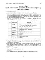 TIÊM CHỦNG LỊCH: TIÊM CHỦNG MỞ RỘNG, TIÊM CHỦNG DỊCH VỤ CHỐNG CHỈ ĐỊNH