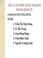 Thuyết trình môn quản trị kinh doanh dịch vụ quản trị kinh doanh dịch vụ khách sạn saigoneurope 
