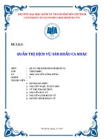 Tiểu luận môn quản trị kinh doanh dịch vụ quản trị dịch vụ sân khấu ca nhạc 