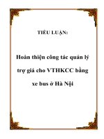 Hoàn thiện công tác quản lý trợ giá cho VTHKCC bằng xe bus ở Hà Nội