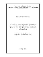 Kỹ năng tổ chức thực hiện quyết định quản lý của chủ tịch Ủy ban nhân dân xã, phường