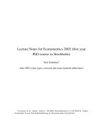 Lecture notes for econometrics 