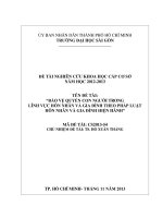 BẢO VỆ QUYỀN CON NGƢỜI TRONG LĨNH VỰC HÔN NHÂN VÀ GIA ĐÌNH THEO PHÁP LUẬT HÔN NHÂN VÀ GIA ĐÌNH HIỆN HÀNH