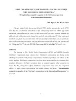 NÂNG CAO NĂNG LỰC CẠNH TRANH CỦA CÁC DOANH NGHIỆP VIỆT NAM TRONG THỜI KỲ HỘI NHẬP