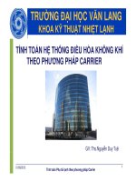 Tính Toán Hệ Thống Điều Hòa Không Khí Theo Phương Pháp Carrie