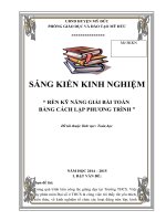 Rèn kỹ năng giải bài toán bằng cách lập phương trình