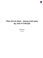 Phân tích tài chính – chương trình giảngdạy kinh tế Fulbright