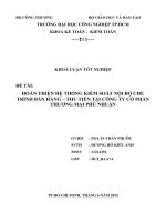 Hoàn thiện hệ thống kiểm soát nội bộ chu trình bán hàng, thu tiền tại Công Ty Cổ Phần Thương Mại Phú Nhuận