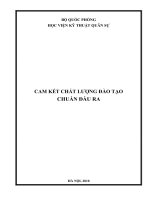 CAM KẾT CHẤT LƯỢNG ĐÀO TẠO CHUẨN ĐẦU RA