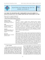 CÁC NHÂN TỐ ẢNH HƯỞNG ĐẾN Ý ĐỊNH KHỞI SỰ DOANH NGHIỆP CỦA SINH VIÊN KINH TẾ ĐÃ TỐT NGHIỆP TRÊN ĐỊA BÀN THÀNH PHỐ CẦN THƠ