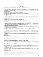 NHỮNG VẤN ĐỀ TÀI CHÍNH NGÂN HÀNG CỦ A ĐÔNG NAM Á