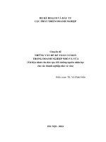 NHỮNG VẤN ĐỀ KẾ TOÁN CƠ BẢN TRONG DOANH NGHIỆP NHỎ VÀ VỪA