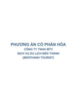 PHƯƠNG ÁN CỔ PHẦN HÓA CÔNG TY TNHH MTV DỊCH VỤ DU LỊCH BẾN THÀNH