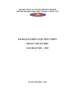 KẾ HOẠCH CHIẾN LƯỢC PHÁT TRIỂN TRUNG TÂM TIN HỌC GIAI ĐOẠN 2011 – 2015