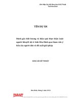 Đánh giá chất lượng và hiệu quả thực hiện Luật người khuyết tật ở tỉnh Hòa Bình qua tham vấn ý kến của người dân và đề xuất giải pháp