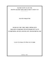 ĐÁNH GIÁ VIỆC THỰC HIỆN CHÍNH SÁCH TRỢ GIÚP XÃ HỘI ĐỐI VỚI NGƯỜI KHUYẾT TẬT Ở XÃ HỢP ĐỒNG, HUYỆN CHƯƠNG MỸ, THÀNH PHỐ HÀ NỘI