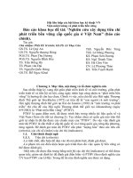 báo cáo nghiên cứu xây dựng tiêu chí PTBV ở VN gđ i OK