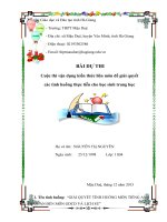 GIẢI QUYẾT TÌNH HUỐNG môn TIẾNG ANH LIÊN QUAN đến môn GDCD VÀ LỊCH sử 