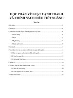HỌC PHẦN VỀ LUẬT CẠNH TRANH VÀ CHÍNH SÁCH ĐIỀU TIẾT NGÀNH