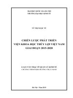 Chiến lược phát triển viện khoa học thủy lợi việt nam giai đoạn 2015 2020