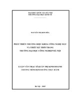 Phát triển thương hiệu khoa công nghệ may và thiết kế thời trang trường đại học công nghiệp hà nội 