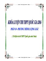 Tài liệu ôn thi THPT Quốc gia môn Toán 2016 cực hay (Phần 10: Phương trình lượng giác)